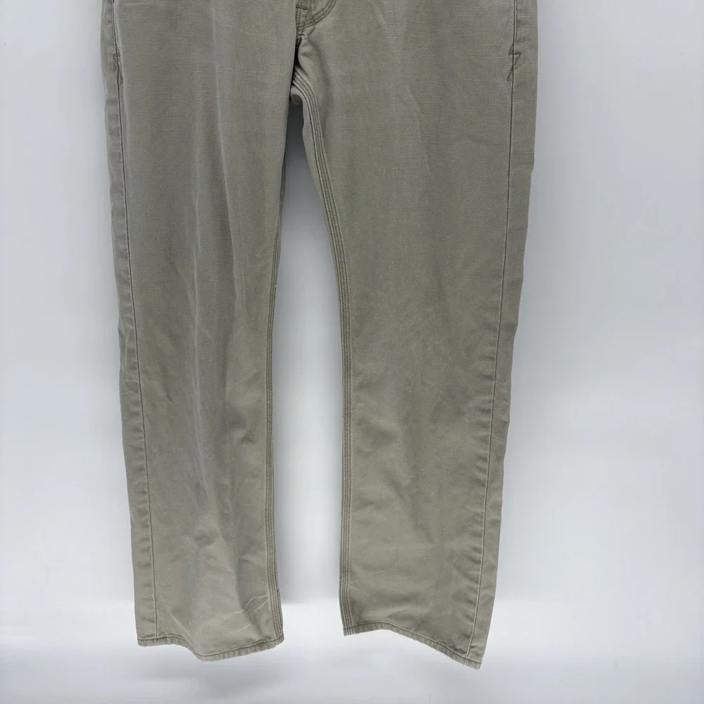 Vintage Levis Tab Twills Pants Beige Slim Straight Work Wear Y2K White Tab 32X30